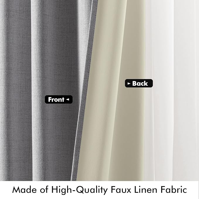 MIULEE 100% Blackout Linen Curtains - Image 6