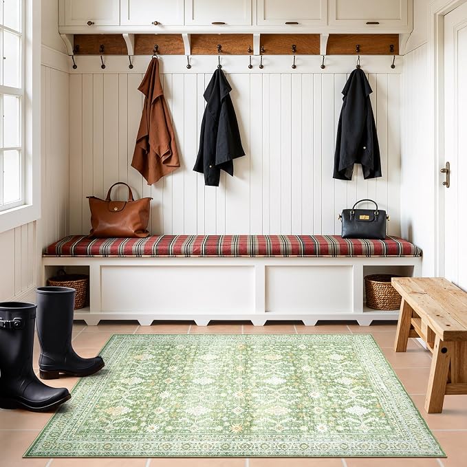 Lofus 3x5 Area Rug for Entryway, Light Green Non Slip Area Rugs for Kitchen - Image 8