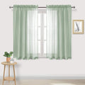 DWCN Bean Green Sheer Curtains Semi Transparent Voile Rod Pocket Curtains by DWCN