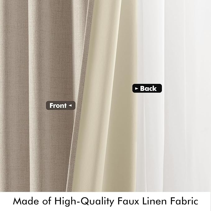 MIULEE 100% Blackout Linen Curtains - Image 6