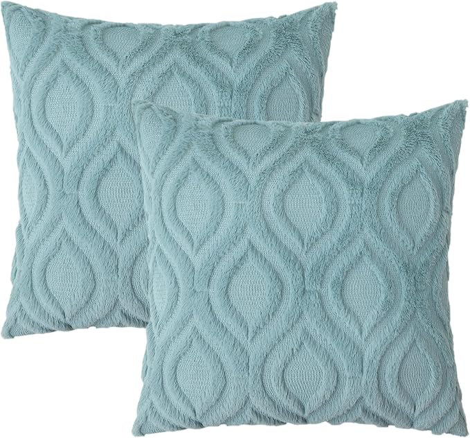 decorUhome Summer Throw Pillow Covers 18x18 Inch Set of 2, Soft Plush Faux Wool - Image 9