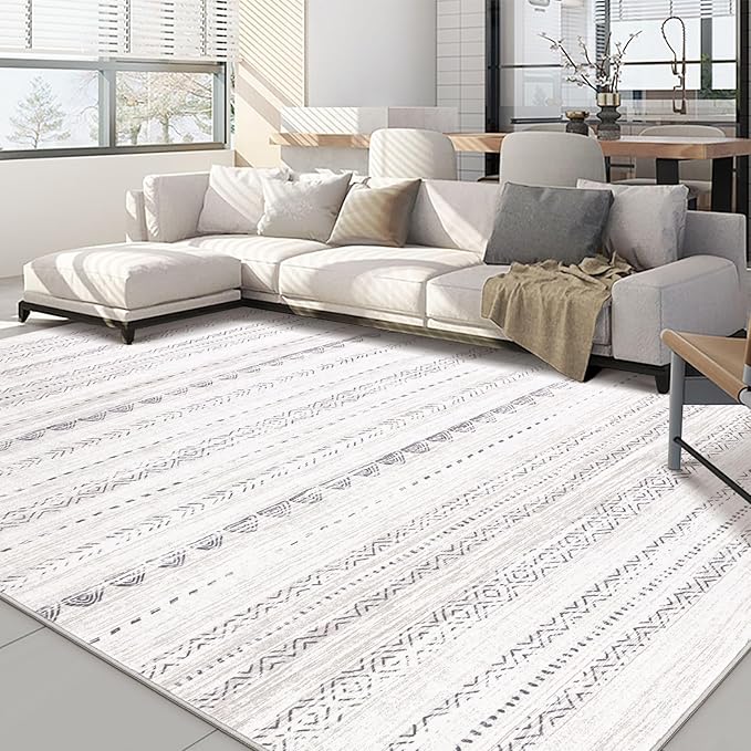 Nakagishi 8x12 Area Rugs Living Room: Washable Boho Large Neutral Soft by NakagishiAreaRug