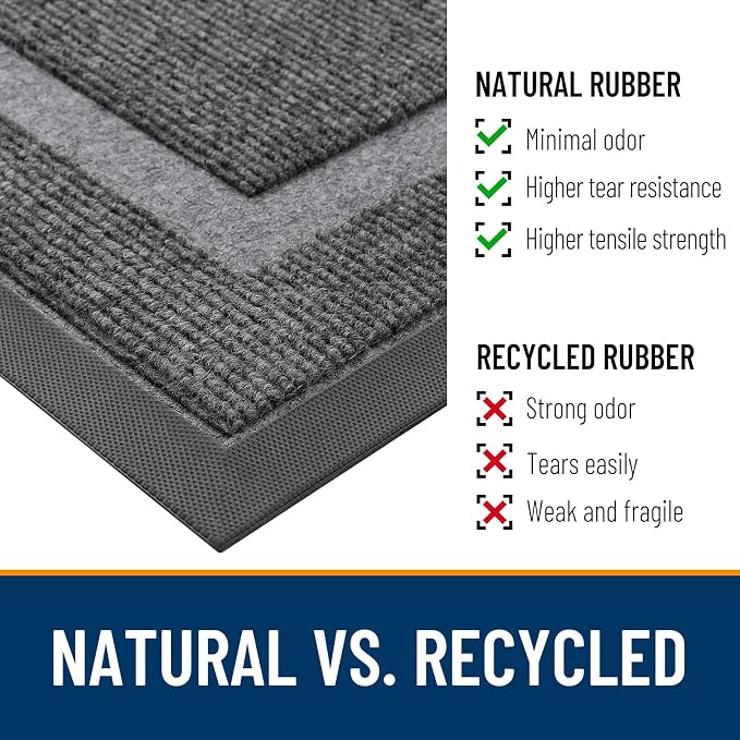 OLANLY Front Door Mat Outside 71x23, All-Season Heavy-Duty Rubber Doormat | - Image 4