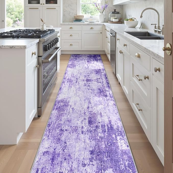 Washable Area Rugs 2'x10' Non-Slip Modern Abstract Soft - Image 2
