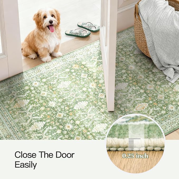Lofus 3x5 Area Rug for Entryway, Light Green Non Slip Area Rugs for Kitchen - Image 7