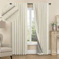 Darkening Curtains for Bedroom 72 Inch Length 2 Panels Coastal Linen Textured by Pitalk