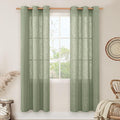LAMIT Linen Curtians for Living Room 80 Inch Length, Bronze Grommet Light by LAMIT