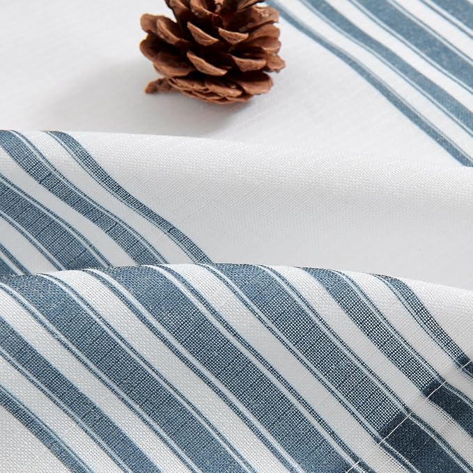 jinchan Striped Linen Valance Curtain 16 Inch Vertical Striped Valance - Image 9