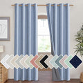 NICETOWN Stone Blue Vintage Linen 100% Blackout Curtains by NICETOWN