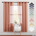 NICETOWN Open Linen Weave Linen Burlap Window Curtains, 72 inches Medium Long by NICETOWN