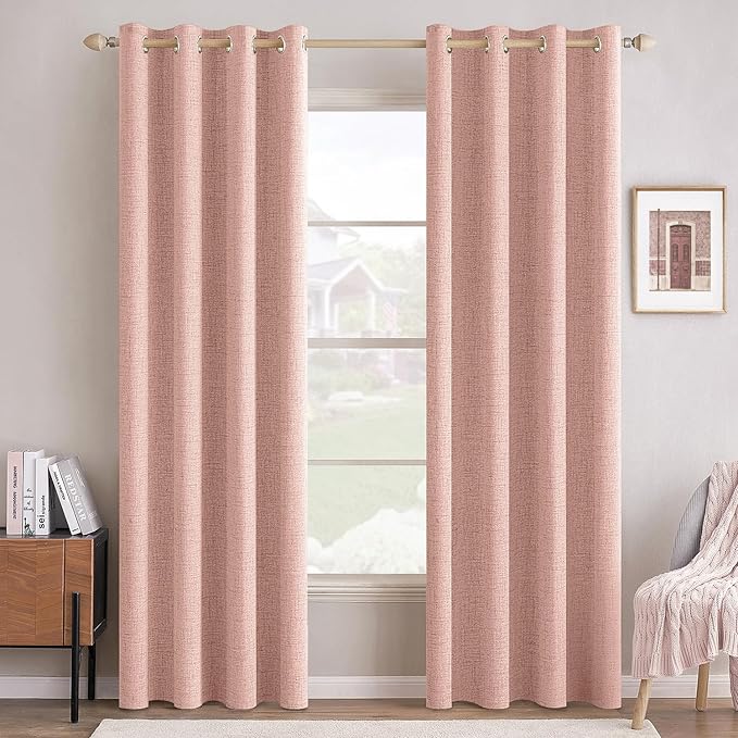 MIULEE 100% Blackout Linen Curtains by MIULEE