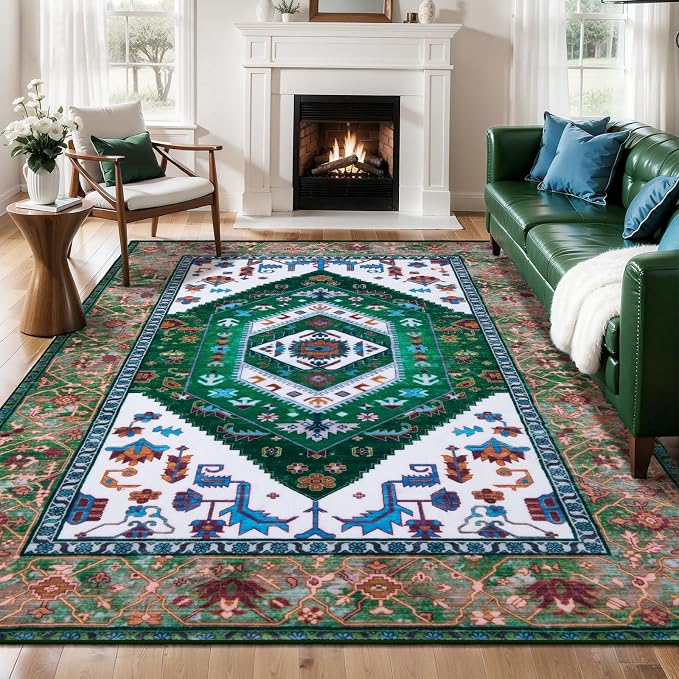 SERISSA 6x9 Area Rugs for Living Room, Large Washable Non-Slip Boho Rug by SERISSAHomeDecorCollection