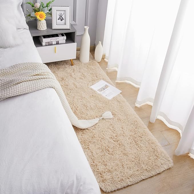 Chicrug Soft Runner Rug for Bedroom Living Room Plush Fluffy Rug 2x6 Feet - Image 3