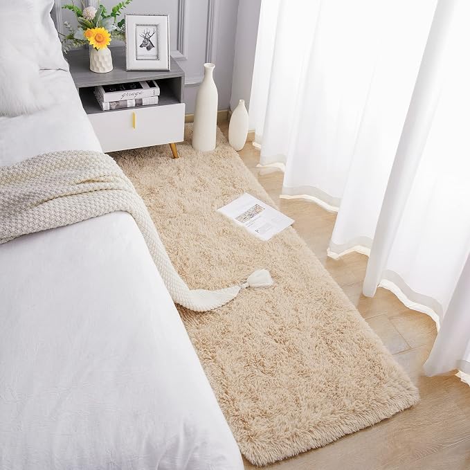 Chicrug Soft Runner Rug for Bedroom Living Room Plush Fluffy Rug 2x10 Feet - Image 3