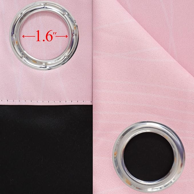 Estelar Textiler Pink and Grey Blackout Curtains 108 Inches Long, Thermal - Image 7