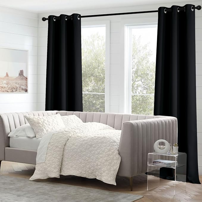 NICETOWN Black Out Curtains 63 inches Long, Grommet Blackout Window Treatment - Image 8