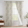 jinchan Lined Linen Blend Curtain Floral Curtains by JINCHAN