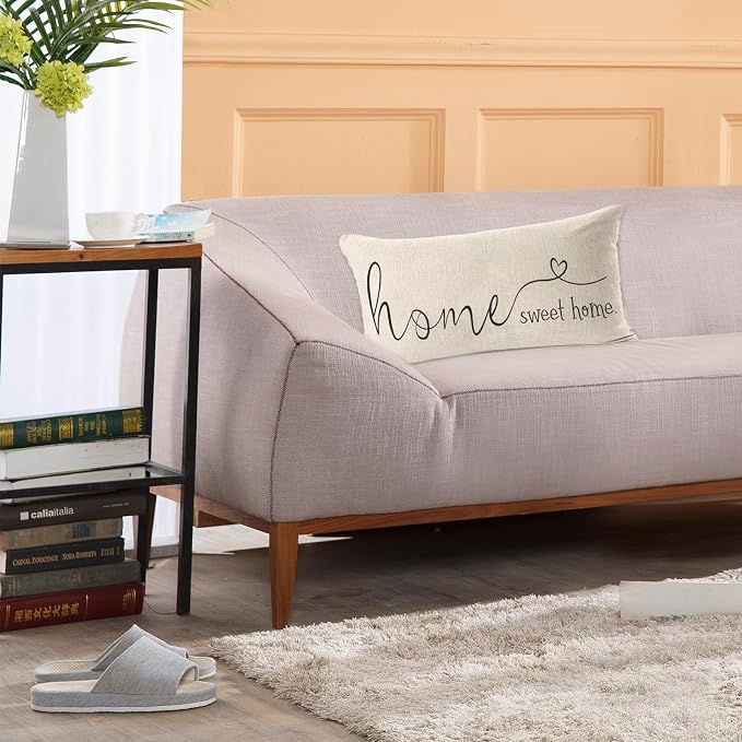MFGNEH Home Sweet Home Quotes Farmhouse Pillow Covers 12x20 Inch, Farmhouse - Image 4