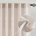 MIULEE Natural White Linen Curtains 132 Inch Length 2 Panels by MIULEE