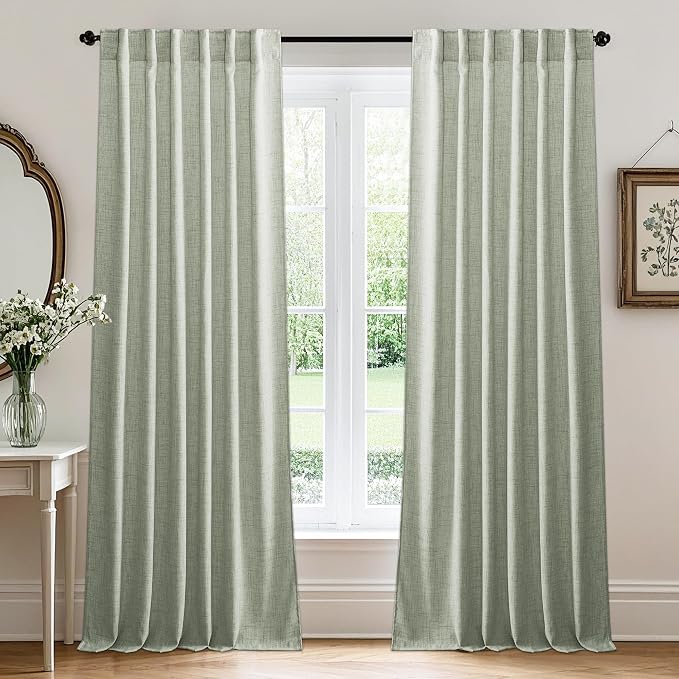 RYB HOME Linen Sheer Curtains and Drapes by RYBHOME