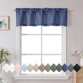 Chyhomenyc Blue Valance for Windows, Light Filtering Faux Linen Textured Small by Chyhomenyc