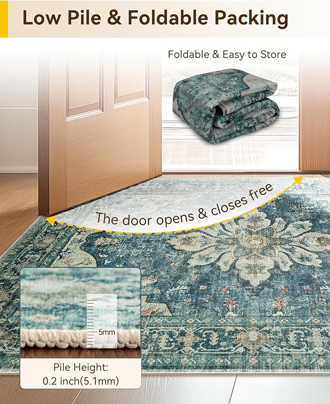 Area Rugs 2'x6' Runner Rug Non Slip Washable - Image 7