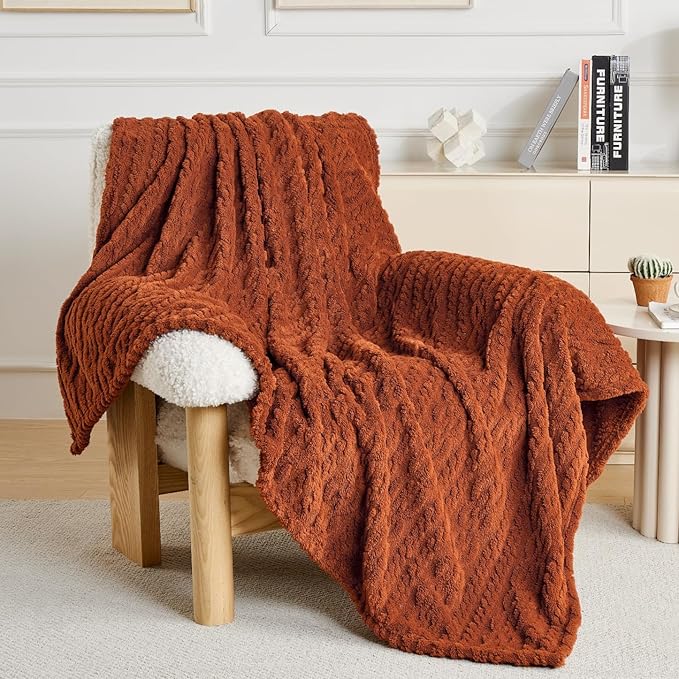 50x70 Inch Rust Throw Blanket - Image 4