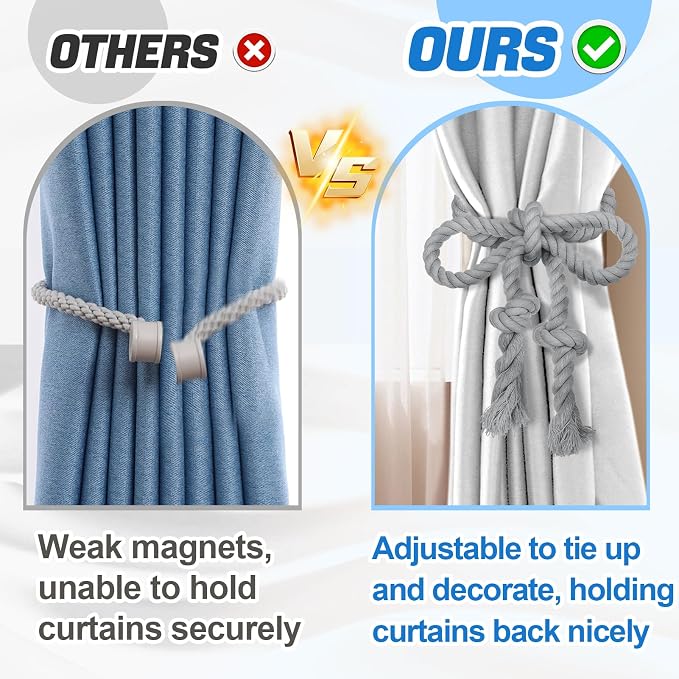 4 Pcs Hand Woven Curtain Tiebacks No Drilling - Image 2