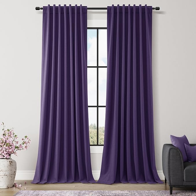 Guken 100% Blackout Curtains 108 Inch Length 2 Panels Set by Guken