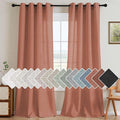 H.VERSAILTEX Linen Curtains Home Decorative Nickel Grommet Semi Sheer Curtains by HVERSAILTEX