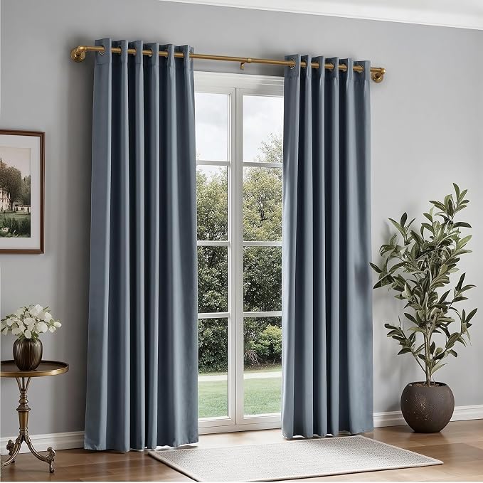 Zeerobee Curtain Rods for Windows 66 to 120, 1 Inch Industrial Wrap Around Warm - Image 2