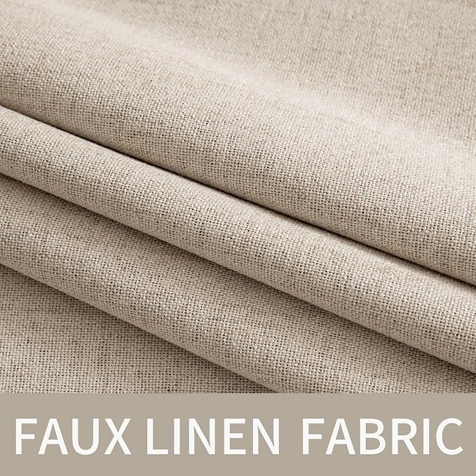 MIULEE Linen Textured Curtains Solid 100% Blackout - Image 5