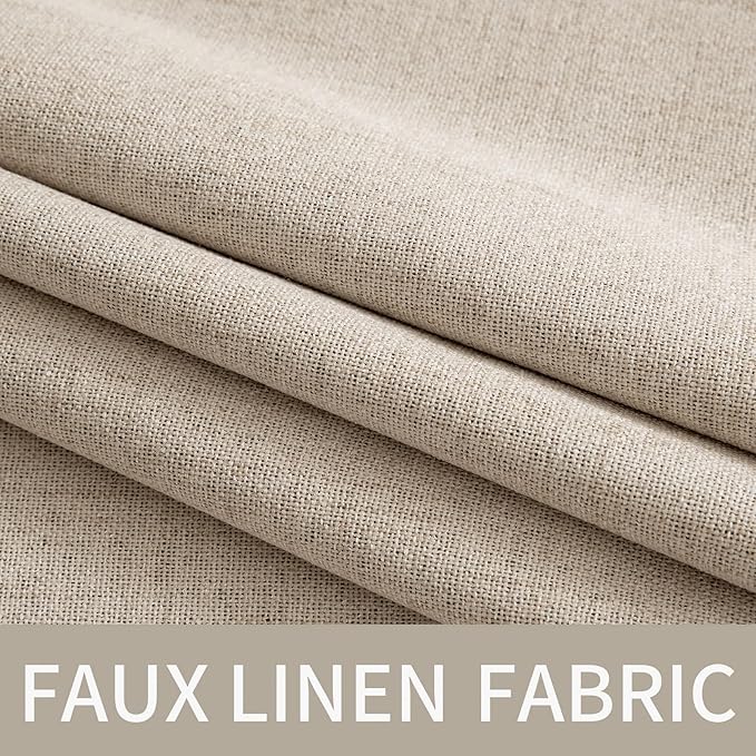 MIULEE Linen Textured Curtains for Bedroom Solid 100% Blackout Thermal - Image 5