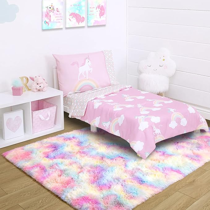 6x9 Large Rainbow Fluffy Soft Area Rug Non-Slip - Image 7
