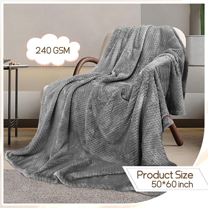 4 Pack Fleece Throw Blankets 50x60 Inches - Image 3
