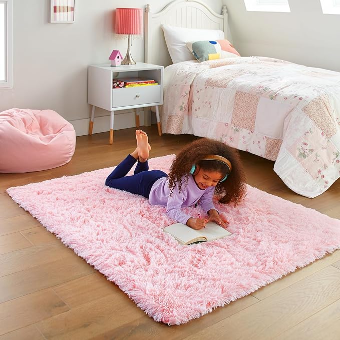 Ophanie 3x5 Pink Rug, Bedside Preppy Dorm Area Rug, College Essentials Non Slip - Image 3