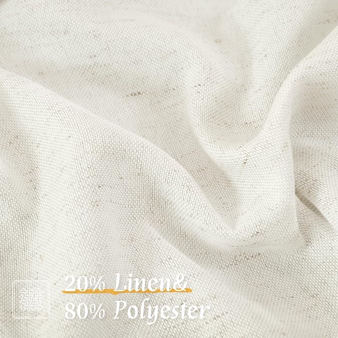 LAMIT Natural Linen Curtains 72 inch Length - Image 2
