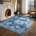 Floral Washable 6x9 Area Rugs, Soft Bedroom Rug by WelcometoBabovid