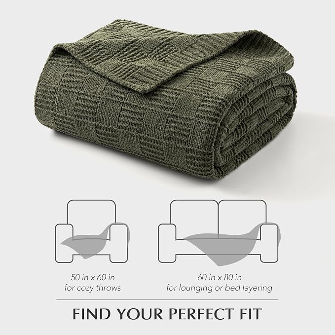 EVERGRACEHOME Modern Checkered Chenille Throw Blanket, Soft Cozy Plaid Knitted - Image 9