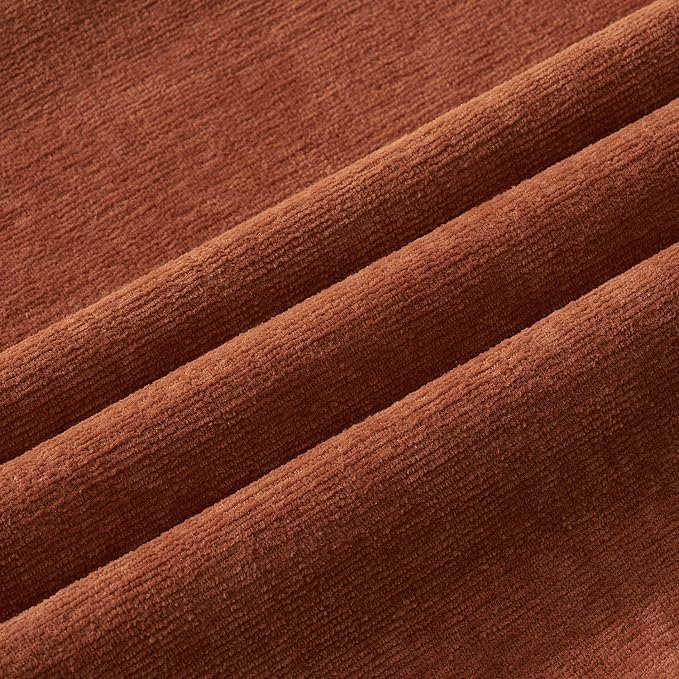 MIULEE Fall Rust Chenille Couch Lumbar Throw Pillow Covers, 12x20 | Set of 2 - Image 2