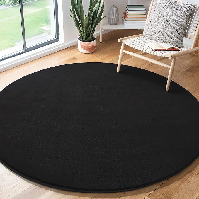 Amearea Black Round Area Rugs 5ft Washable Circle Rugs - Image 8