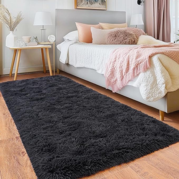 Runner Rugs for Bedroom, 2x6 Fluffy Throw Area Rug Non Slip for Bedside Dorm - Image 2