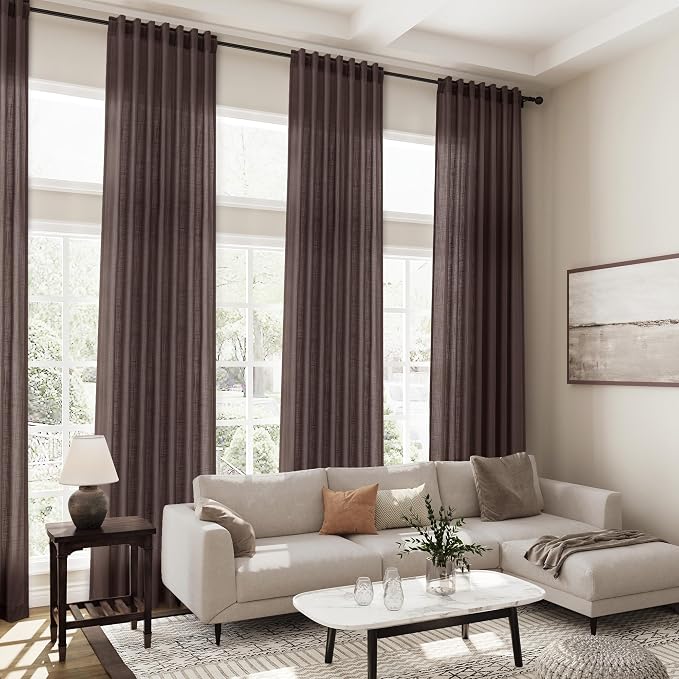 Coffee Linen Curtains 102 Inches Long - Image 7