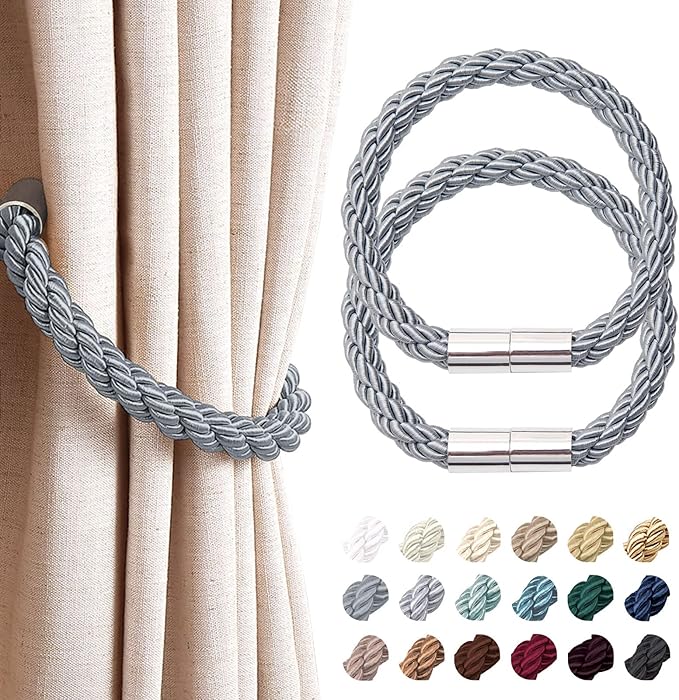 NICEEC 2 Pack Strong Magnetic Curtain Tiebacks Modern Simple Style Drape Tie by NICEEC