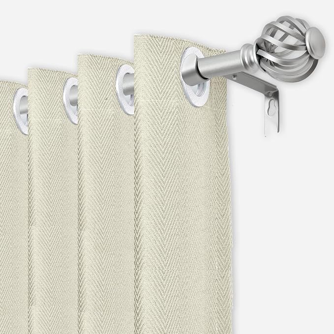 Luvenia Silver Decorative Curtain Rods, Adjustable Curtain Rod - Image 2