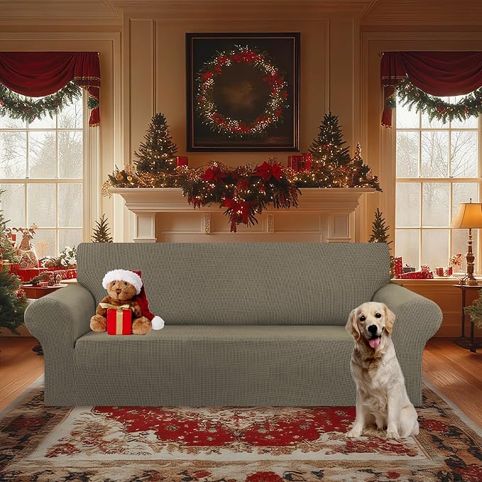 KEKUOU Stretch Oversized Sofa Slipcover 1 Piece Couch Sofa Cover Furniture - Image 2