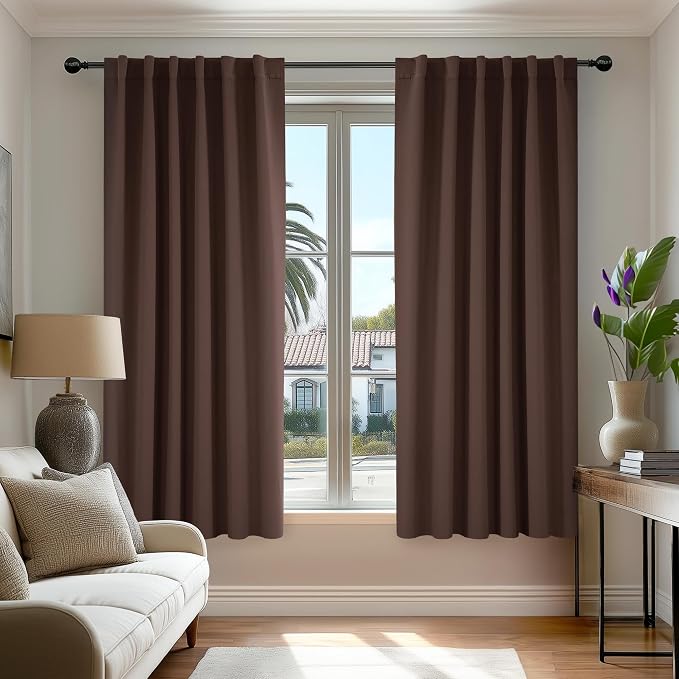 Deconovo Blackout Curtains, Thermal Insulated, W52 x L54 2 Panels, Back Tab by Deconovo
