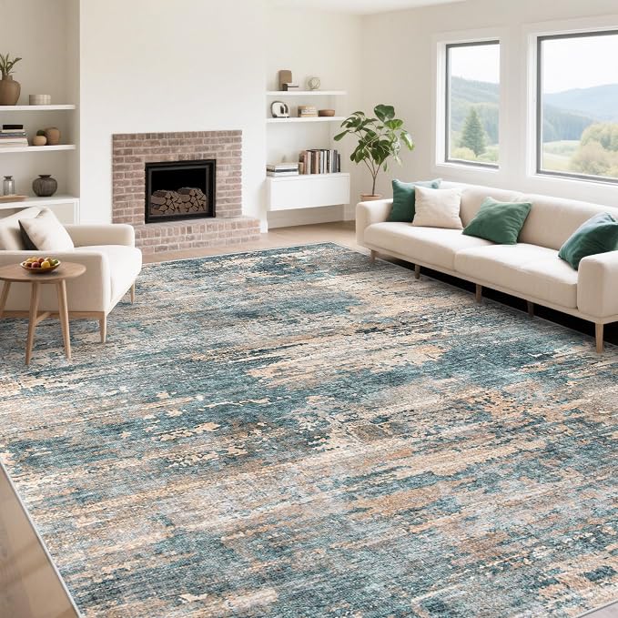 XLUEZ 9x12 Area Rug for Living Room, Washable Modern Abstract Large Area Rug by XLUEZ