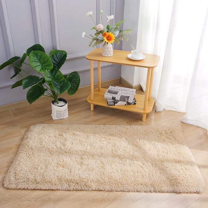 Chicrug Soft Runner Rug for Bedroom Living Room Plush Fluffy Rug 2x4 Feet - Image 4