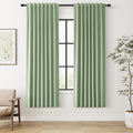 Guken Light Sage 100% Blackout Linen Curtains 72 Inch Length 2 Panels Set by Guken